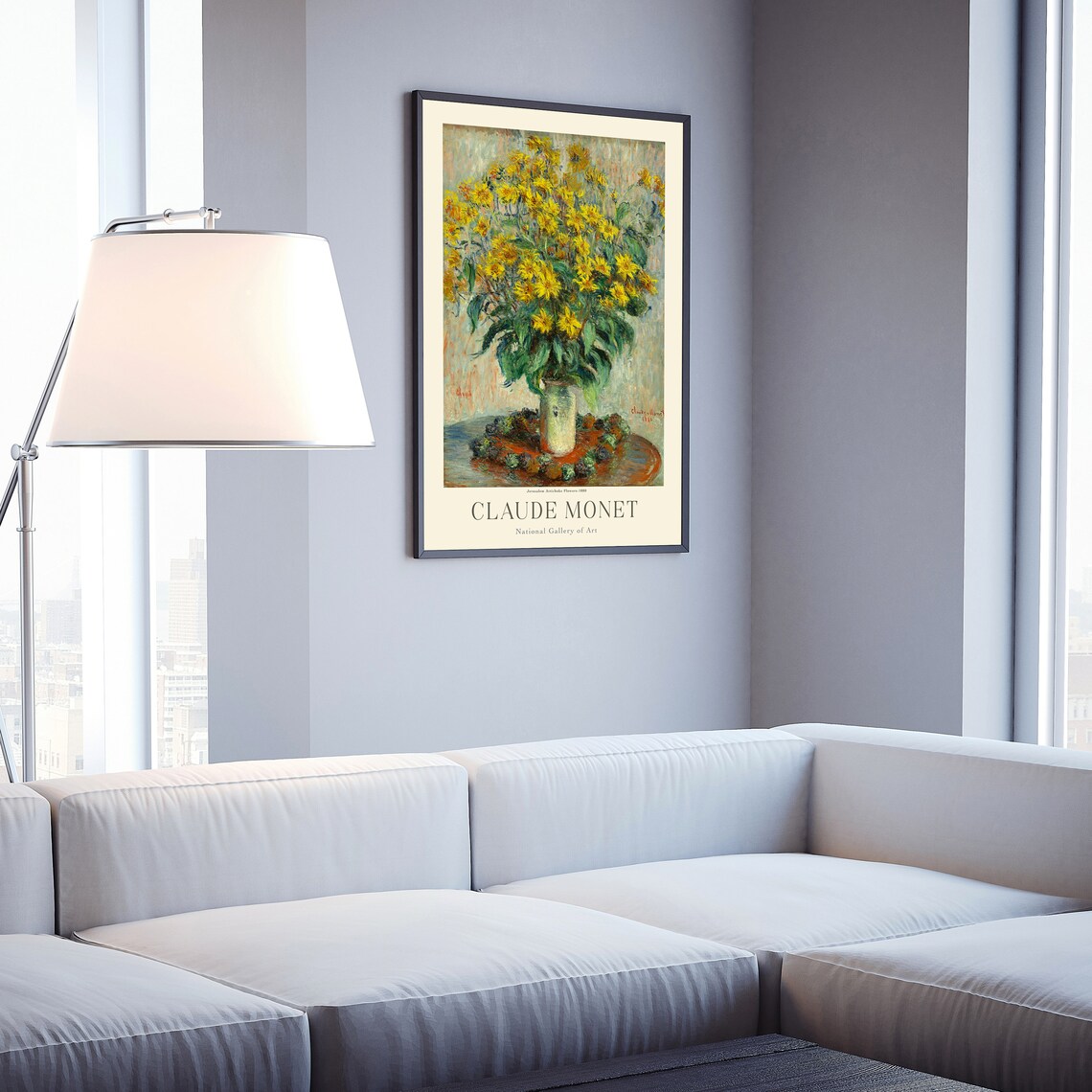 Claude Monet Jerusalem Artichoke Yellow Blossom Vase Art Poster