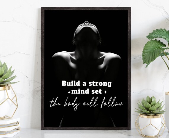 Build A Strong Mindset Fitness Motivation Quote Gym Wall Art