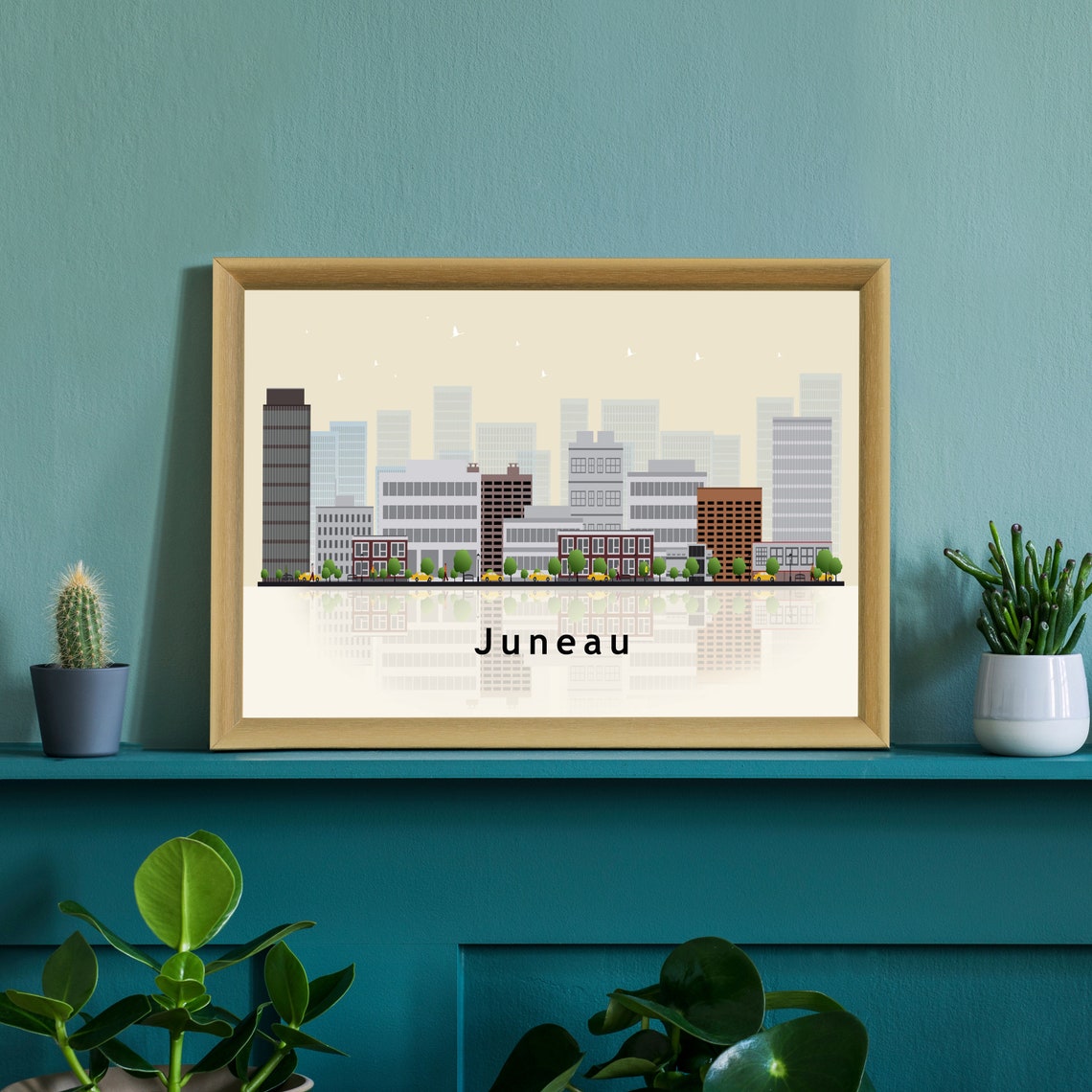 Juneau Alaska Downtown Skyline Vector Illustration City Poster - Image 3