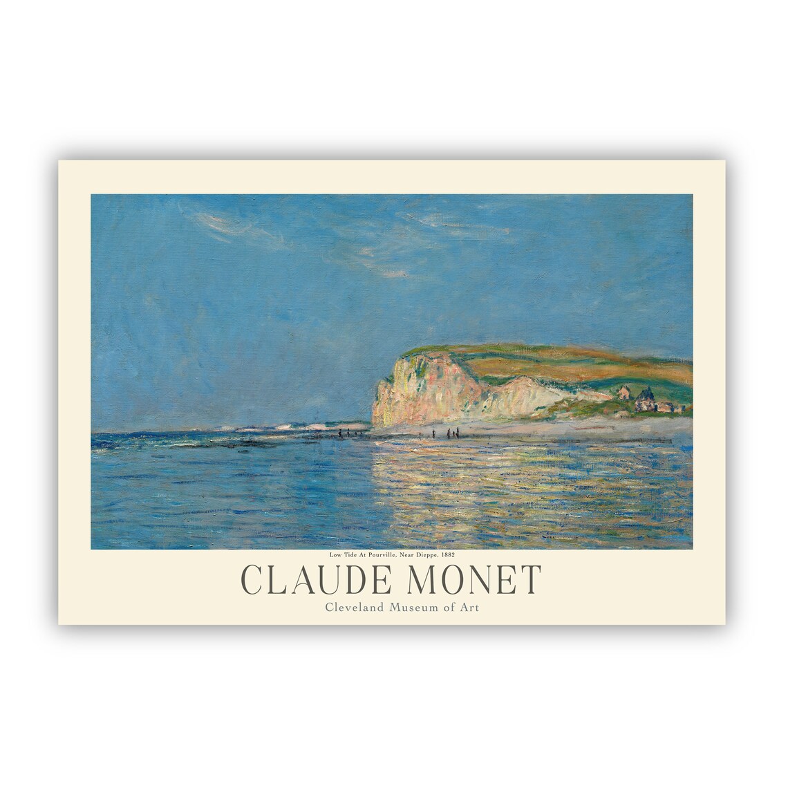 Claude Monet Pourville Low Tide Normandy Cliffs Seascape Art Poster - Image 2