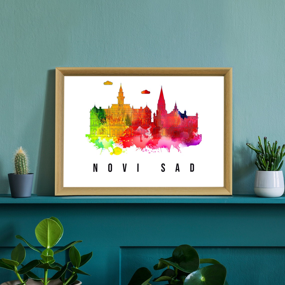 Novi Sad Serbia Poster Skyline Poster Cityscape Poster Serbia Landmark City Illustration Poster Home Wall Art Office Wall Art - Image 2