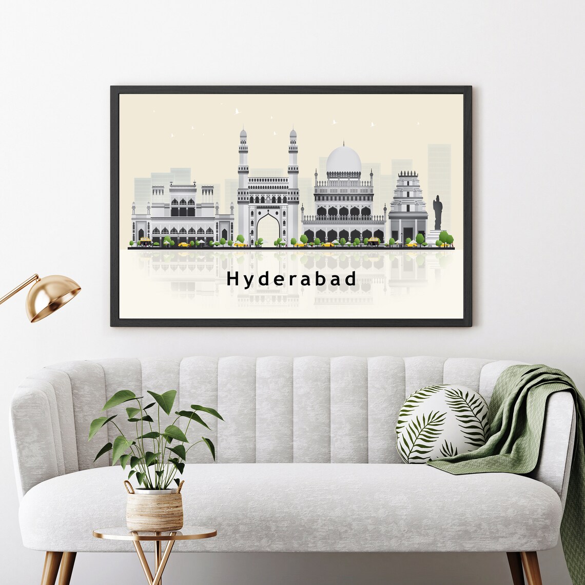 Hyderabad India Charminar Skyline Cityscape Modern Landmark Poster - Image 3