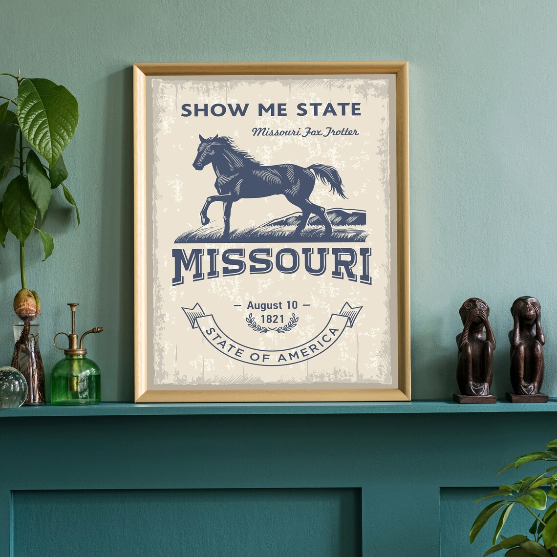 Missouri Show Me State Fox Trotter Vintage Horse Retro Travel Poster - Image 3