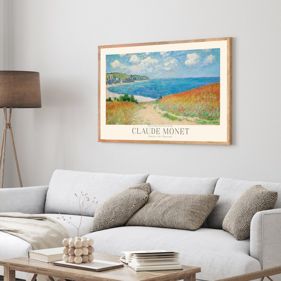 Claude Monet Pourville Wheat Fields Coastal Museum Exhibition Poster - Image 4