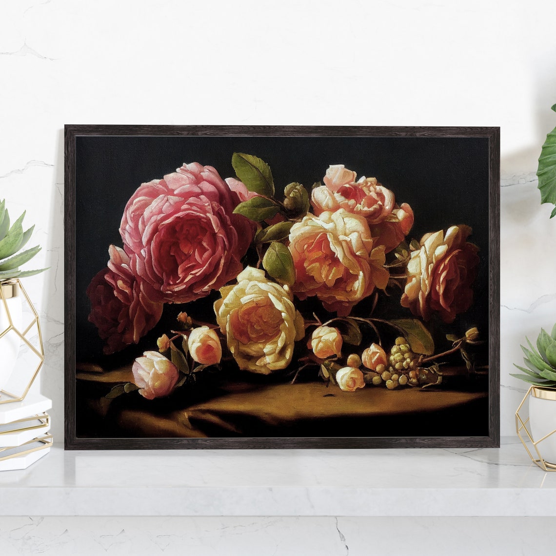 Flowers Oil Painting Flowers Still Life Poster Prints Flower Painting Prints Floral Texture Oil Painting Home Office Wall Art Decoration