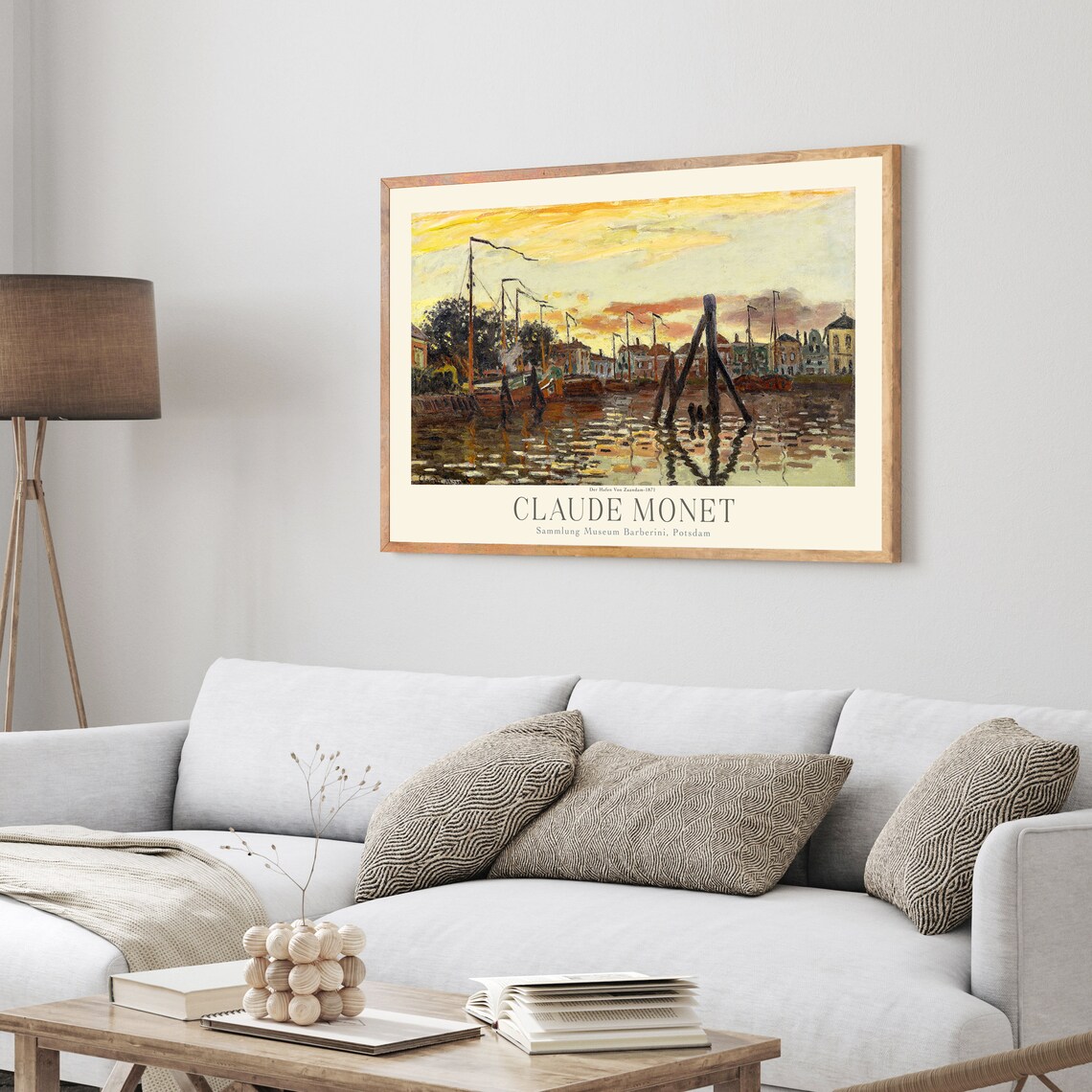 Claude Monet Zaandam Harbor Sunset Ship Masts Vintage Art Poster - Image 4