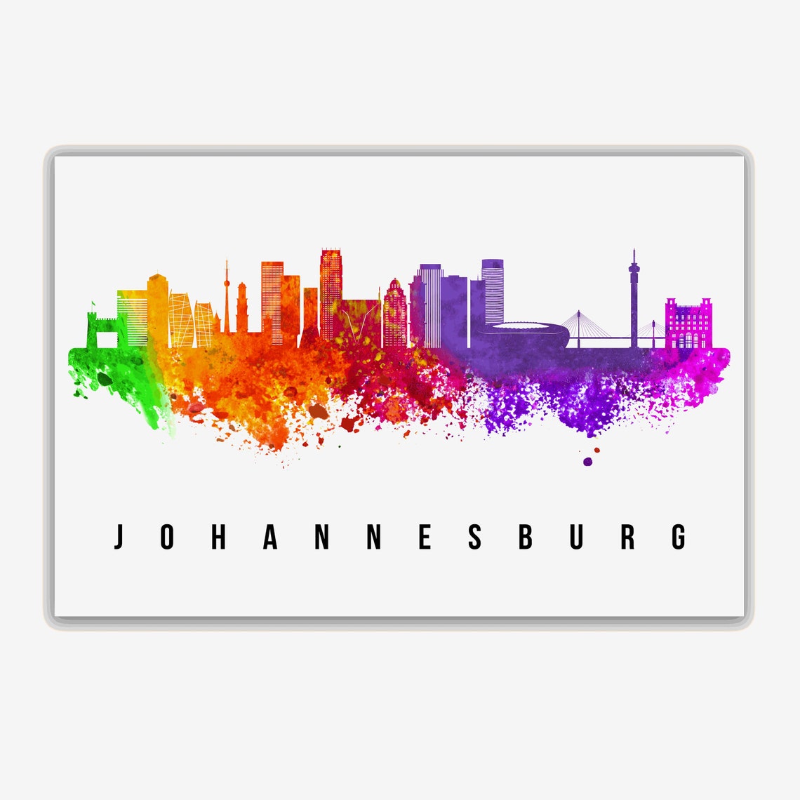 Johannesburg Southafrica Poster Skyline Poster Cityscape And Landmark Print Johannesburg Illustration Home Wall Art Office Wall Decor - Image 4