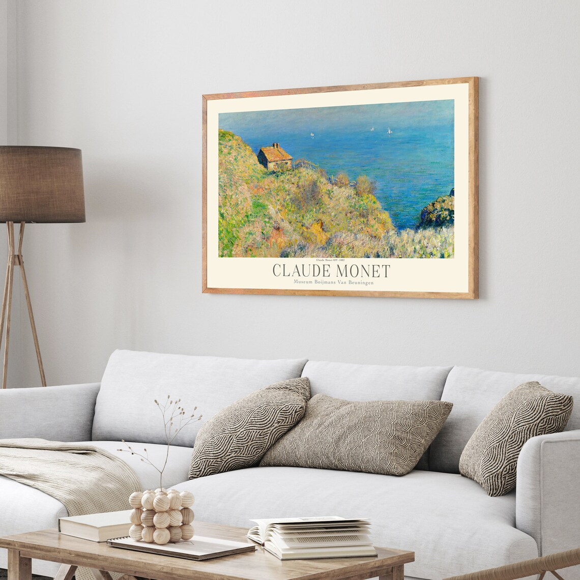 Claude Monet Cliffside Cottage Seascape Impressionist Exhibition Poster - Image 4