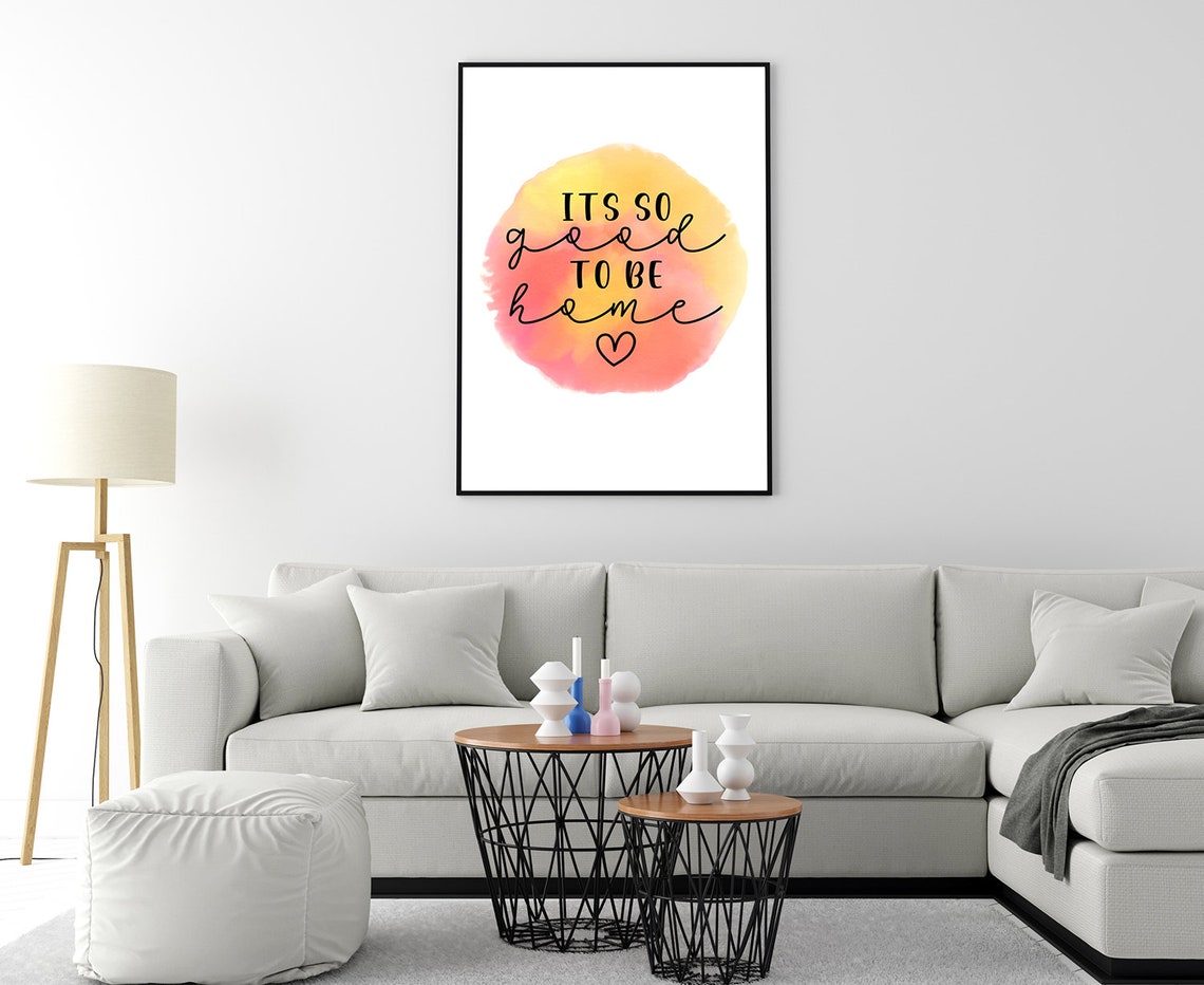 Its So Good To Be Home Sunset Watercolor Circle Script Quote Poster - Image 4