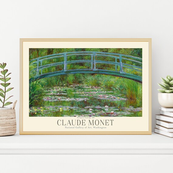 Claude Monet Japanese Footbridge Water Lilies Art Museum Poster Print