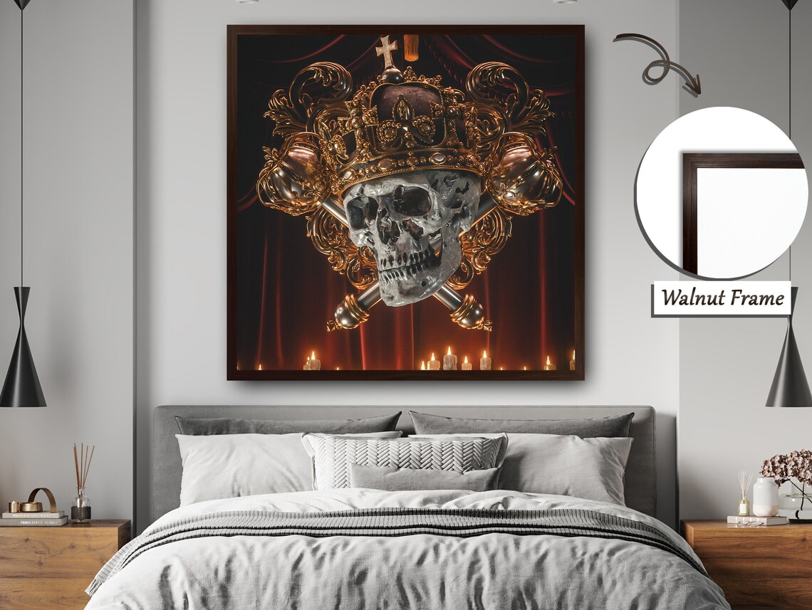 Regal Crown Adorned With Golden Orbs, Luxury Wall Art - Image 4