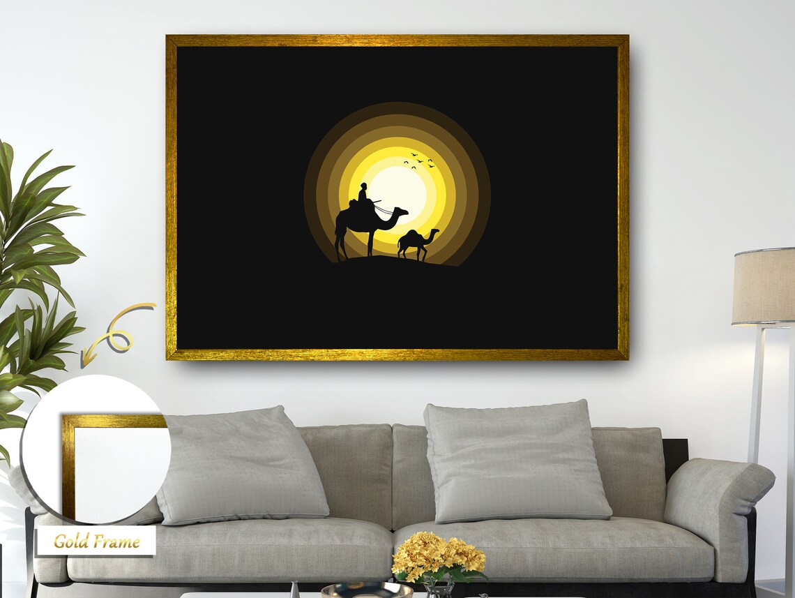 Moonlit Serenade Silhouette Deer, Minimalist Art Print - Image 4