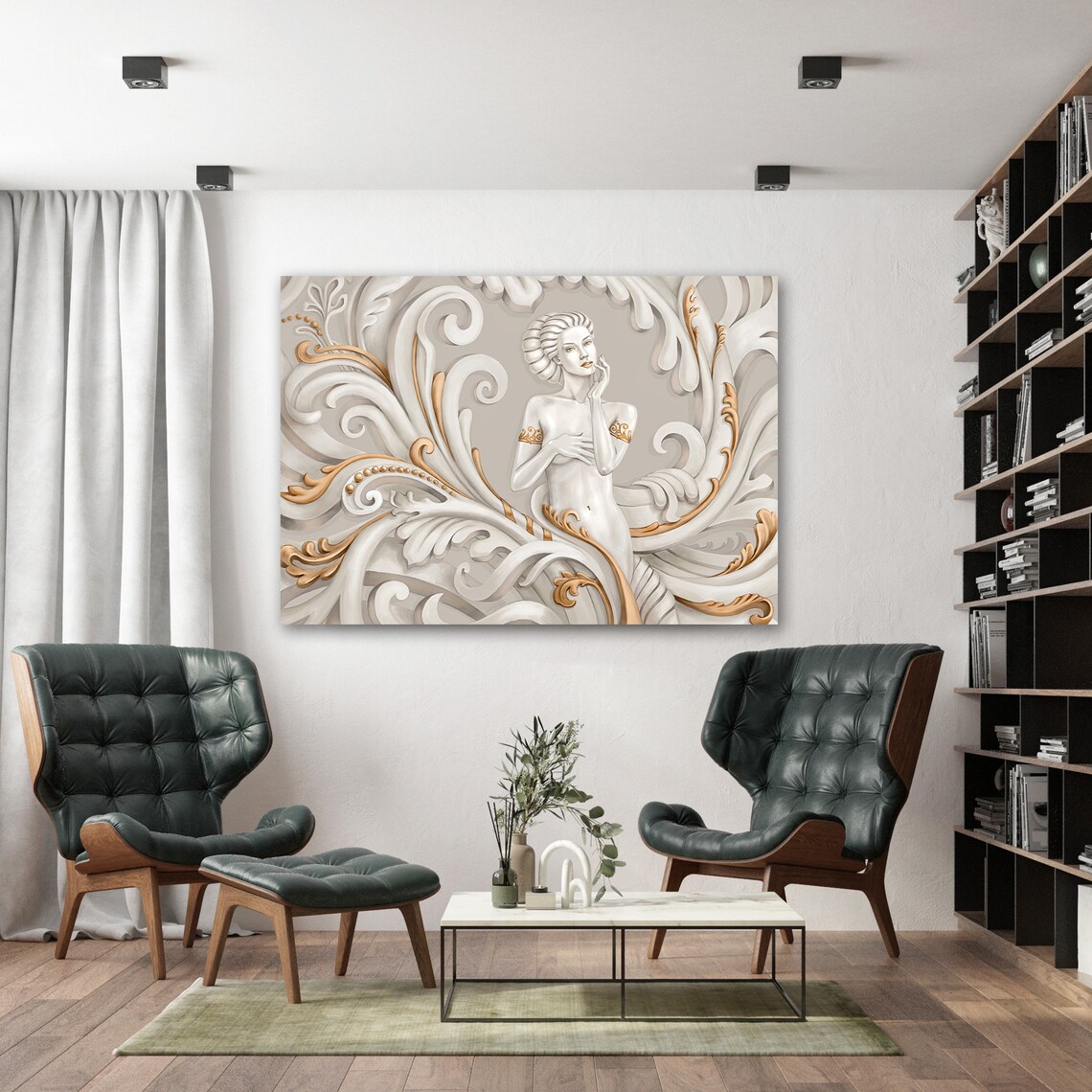 Elegant Woman, Abstract Relief Painting Gift For Her - Image 3