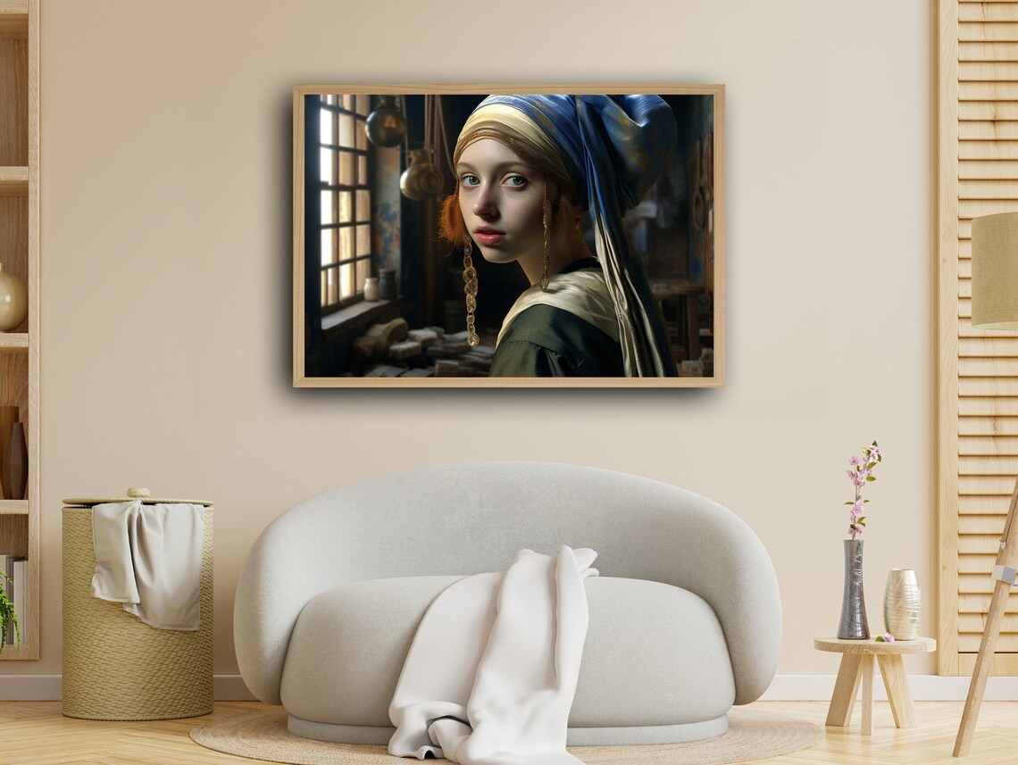Pearl Earring Reverie, Contemporary Decor Art Print - Image 2