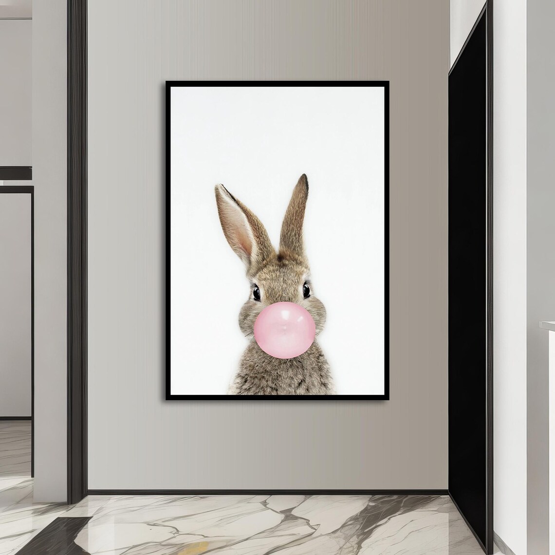 Gummy Rabbit Art Print, Wild Animal Painting - Image 4