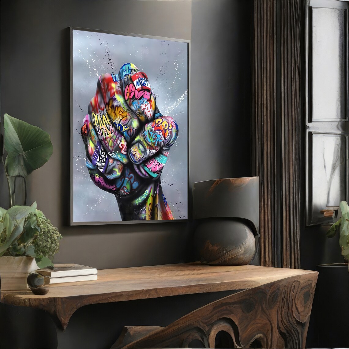 Graffiti Fist, Bold Urban Decor Unique Gift