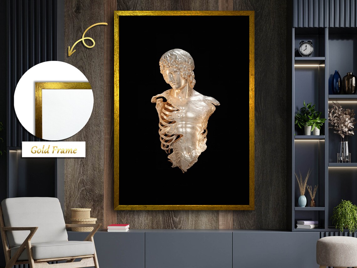 Metallic Contrast Silver Skeleton With Gold Reflections - Image 4