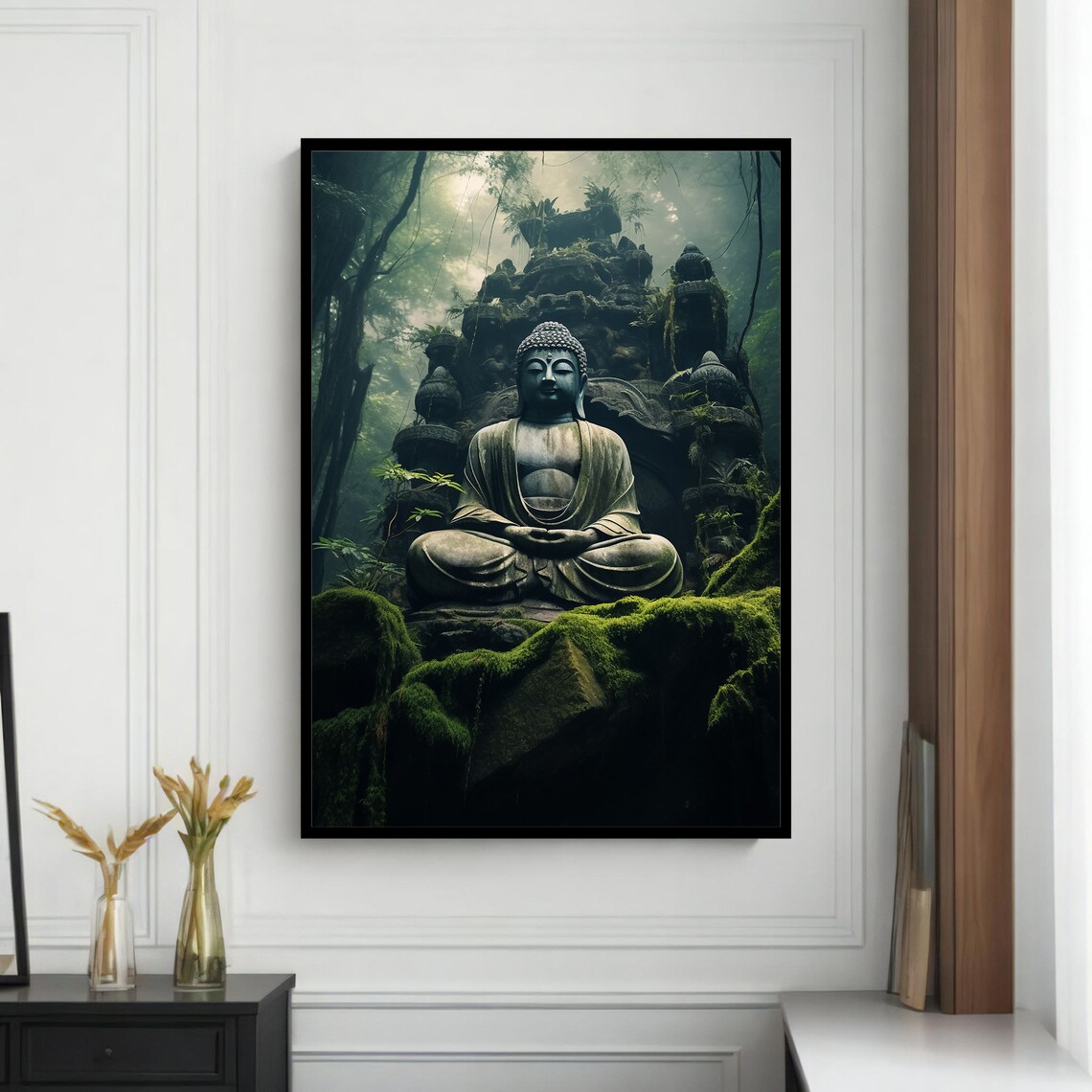Majestic Buddha In The Forest, Zen Art Print - Image 4