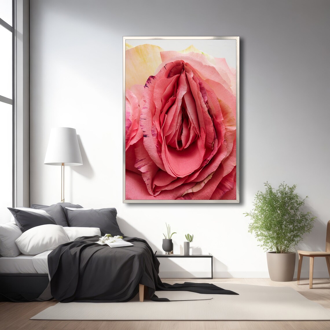 Pink Rose Flower Poster, Floral Wall Art - Image 2