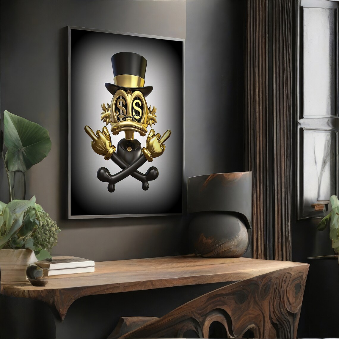 Graffiti Gold Dollar Sign, Bold Urban Decor Gift
