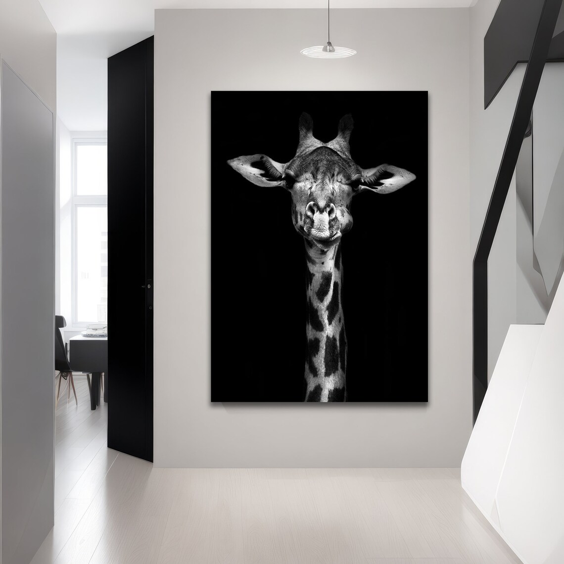 Black And White Giraffe Art Print, Nursery Decor - Image 4