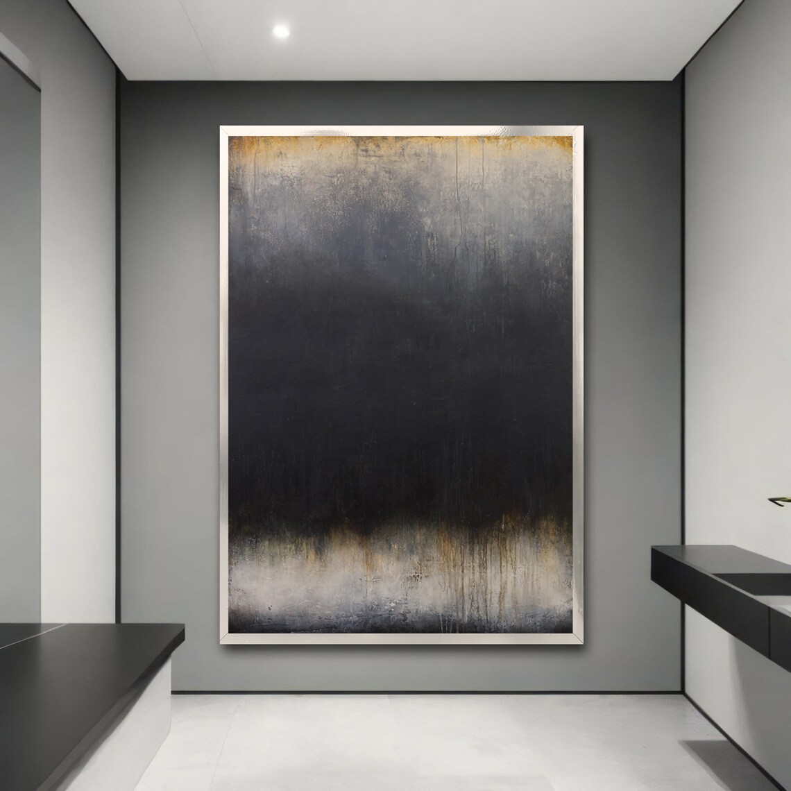 Abstract Dark Gradient Painting, Modern Home Decor - Image 3