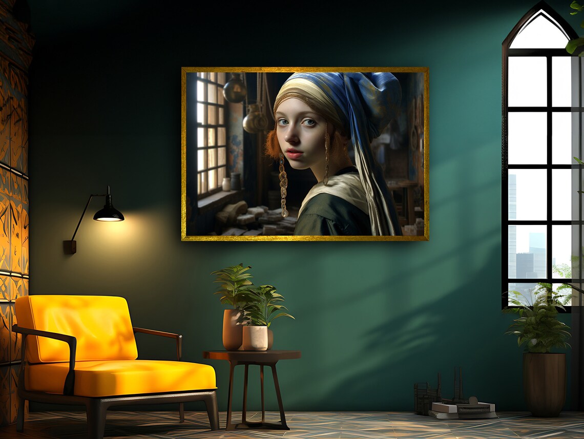 Pearl Earring Reverie, Contemporary Decor Art Print - Image 3