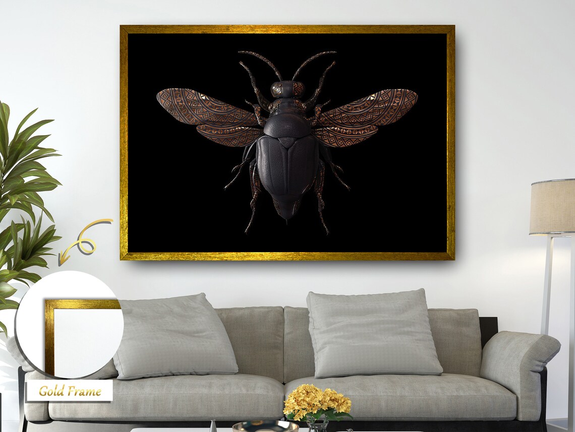 Abstract Winged Insect Art, Contemporary Design - Image 4