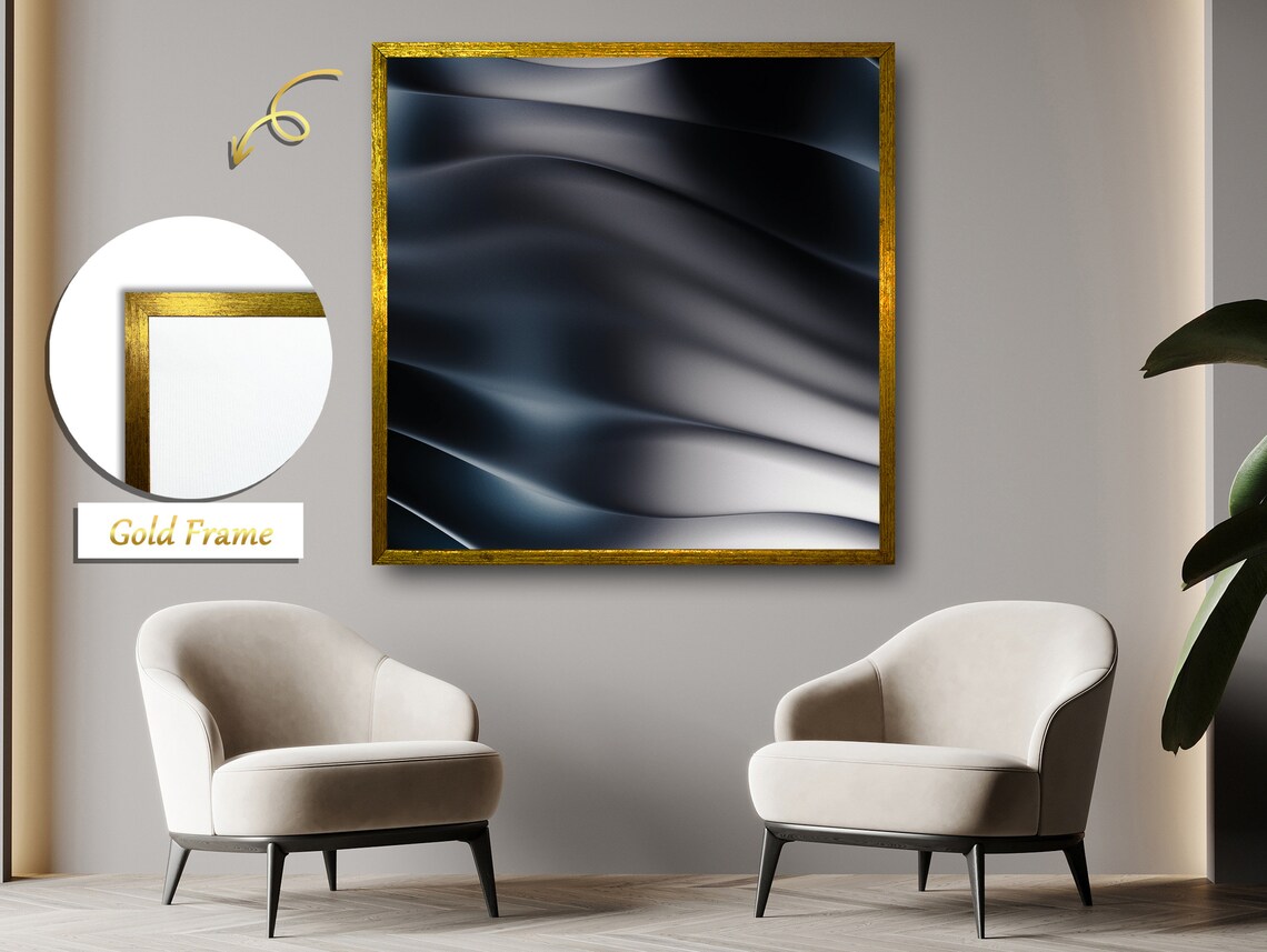 Silver Reflections Geometric Design Wall Art Print - Image 5