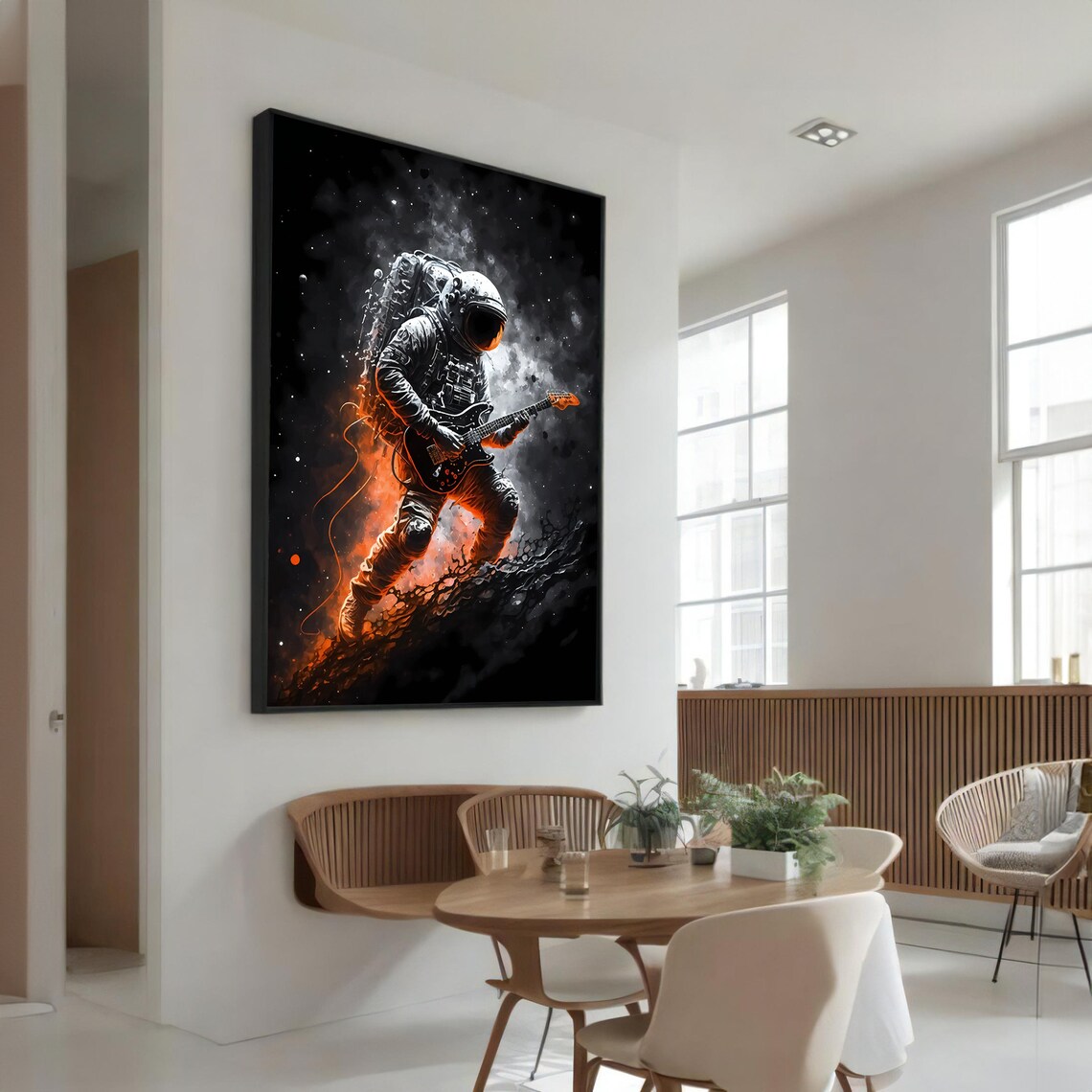 Astronaut Playing - Contemporary Travel Poster