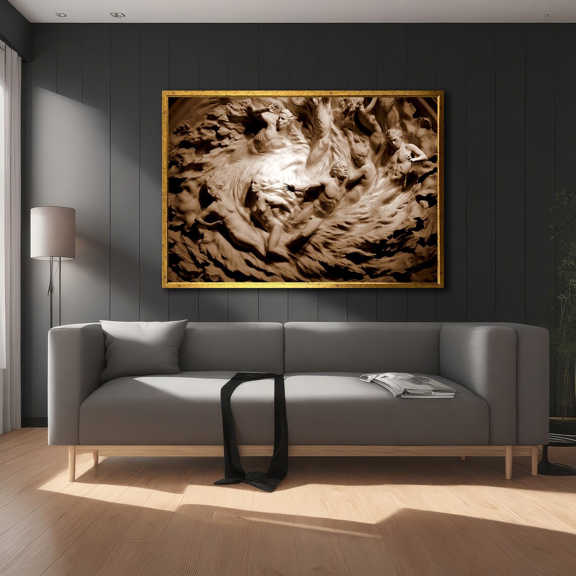 Baroque Style Sculptural Painting, Ornate Artwork - Image 3