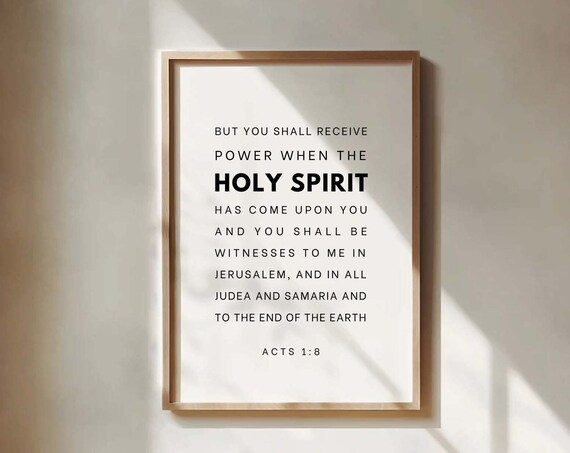 Acts 1:8 Receive Power from the Holy Spirit Scripture Poster