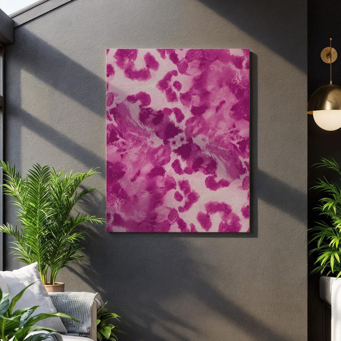 Pink Leopard Pattern Fluid Watercolor Abstract Animal Spot Poster