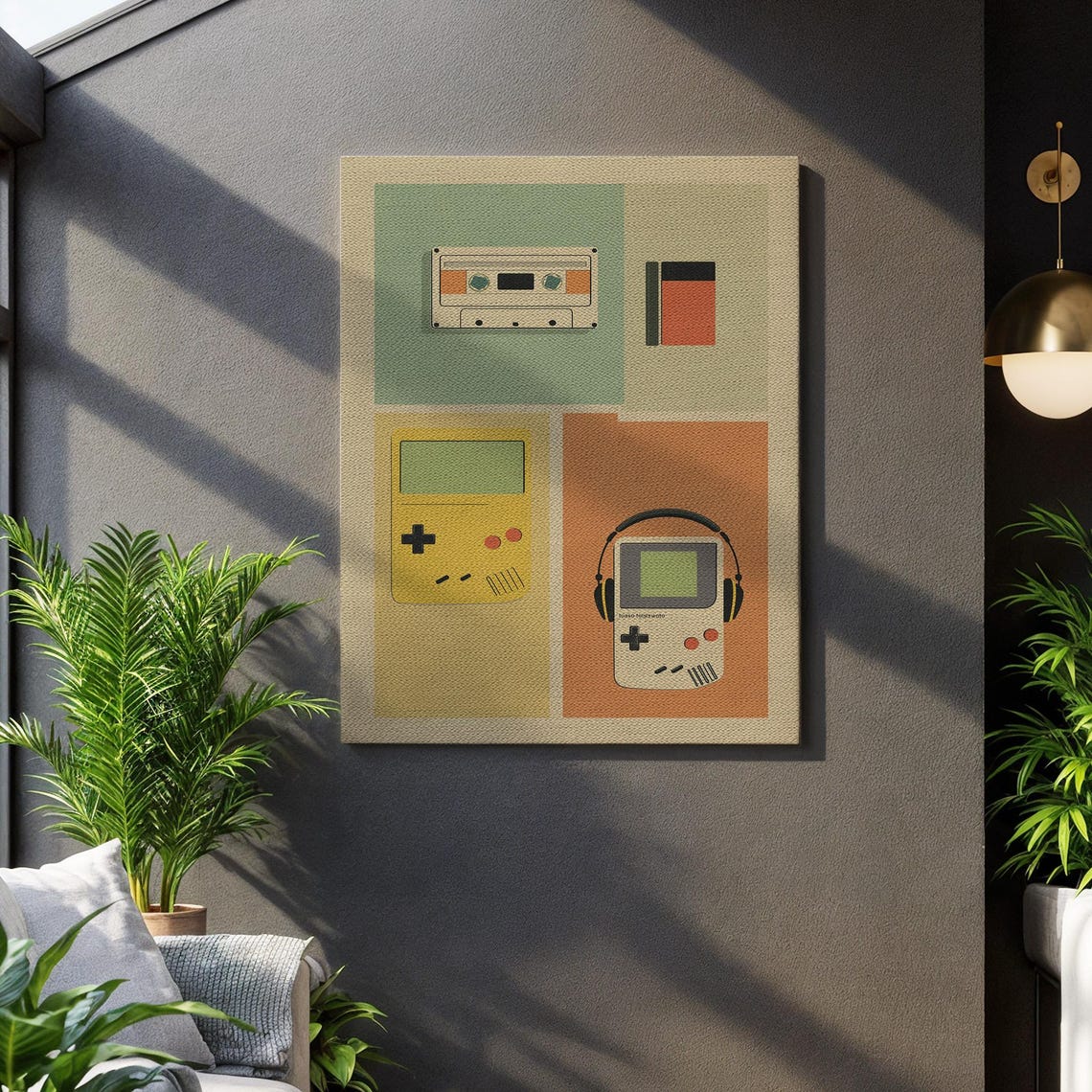 Retro Gaming Nostalgia Gameboy Cassette Tape 80s Pop Art Style Poster