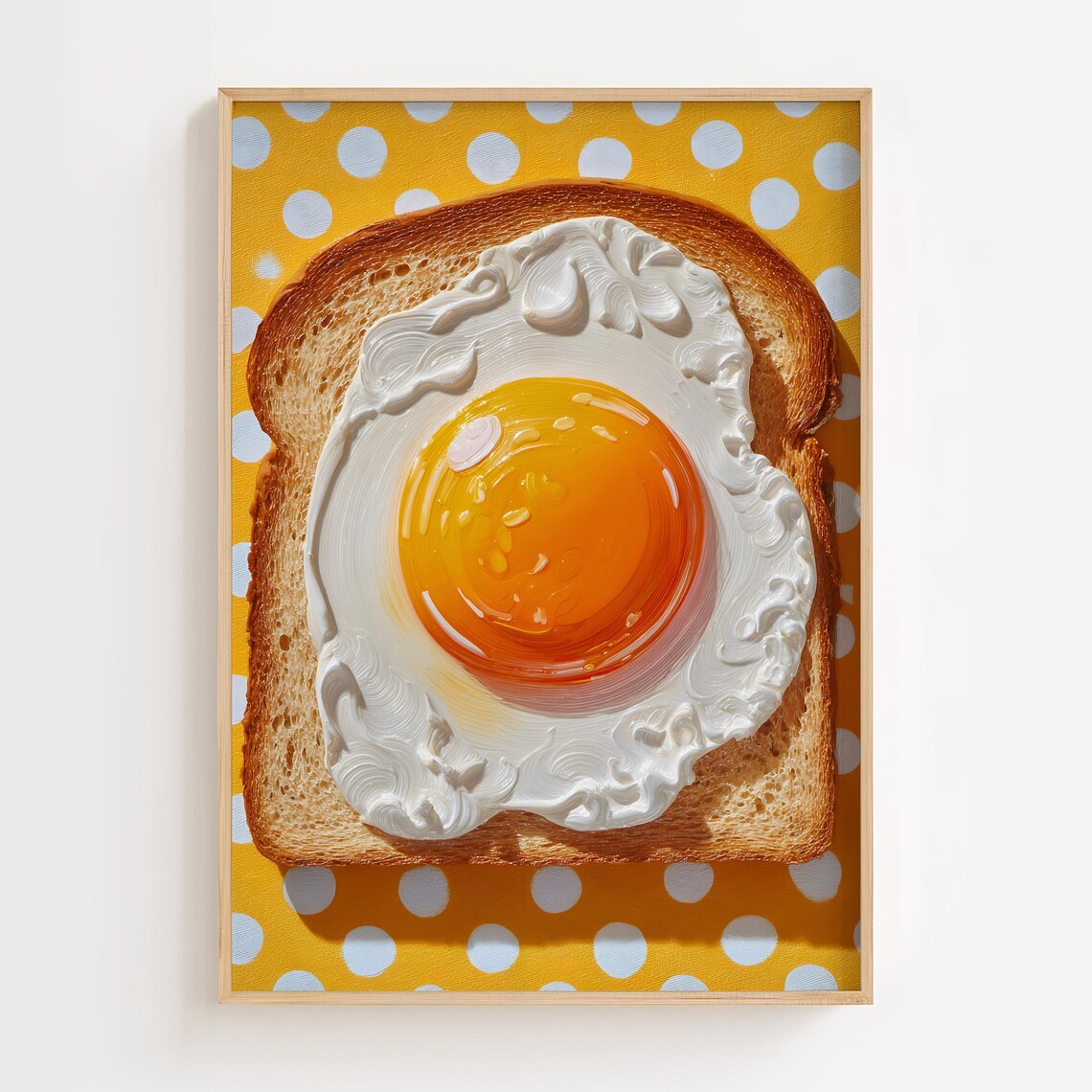 Side Up Egg On Toast Retro Pop Kitchen Art Print