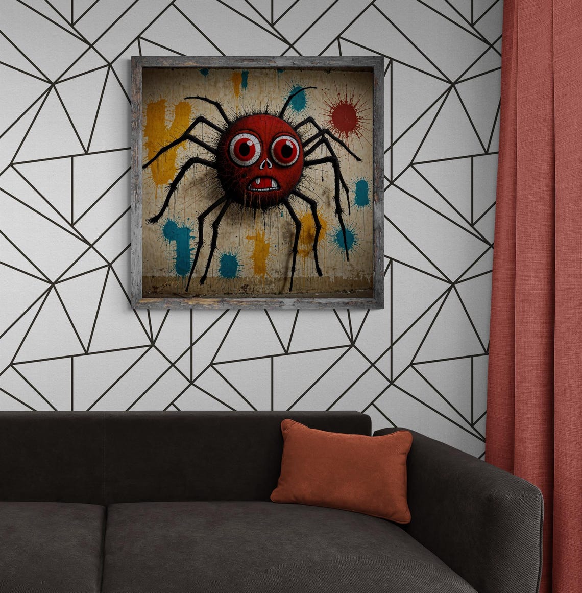 Spidey Red Spider Graffiti Neo Expressionism Urban Street Wall Art
