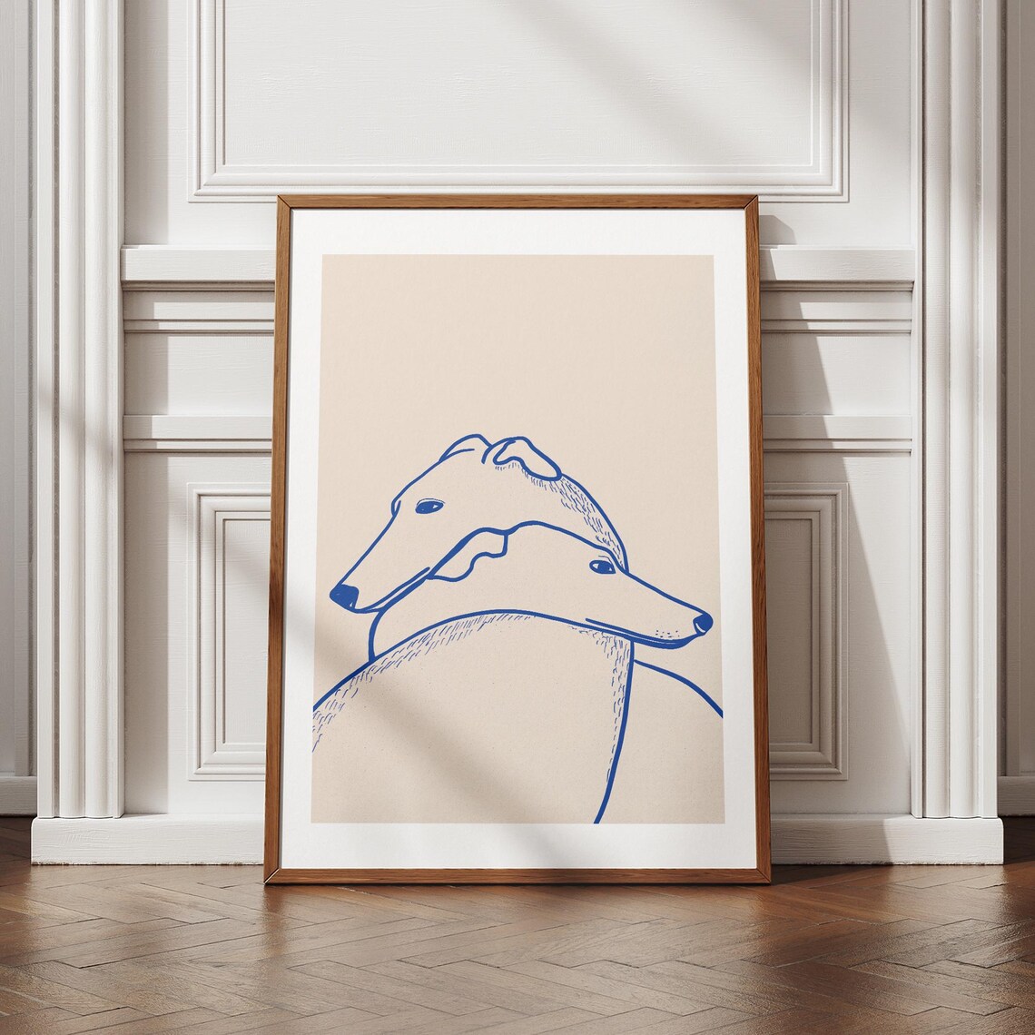 Whippet Dog Line Art, Minimalist Pet Wall Art Print
