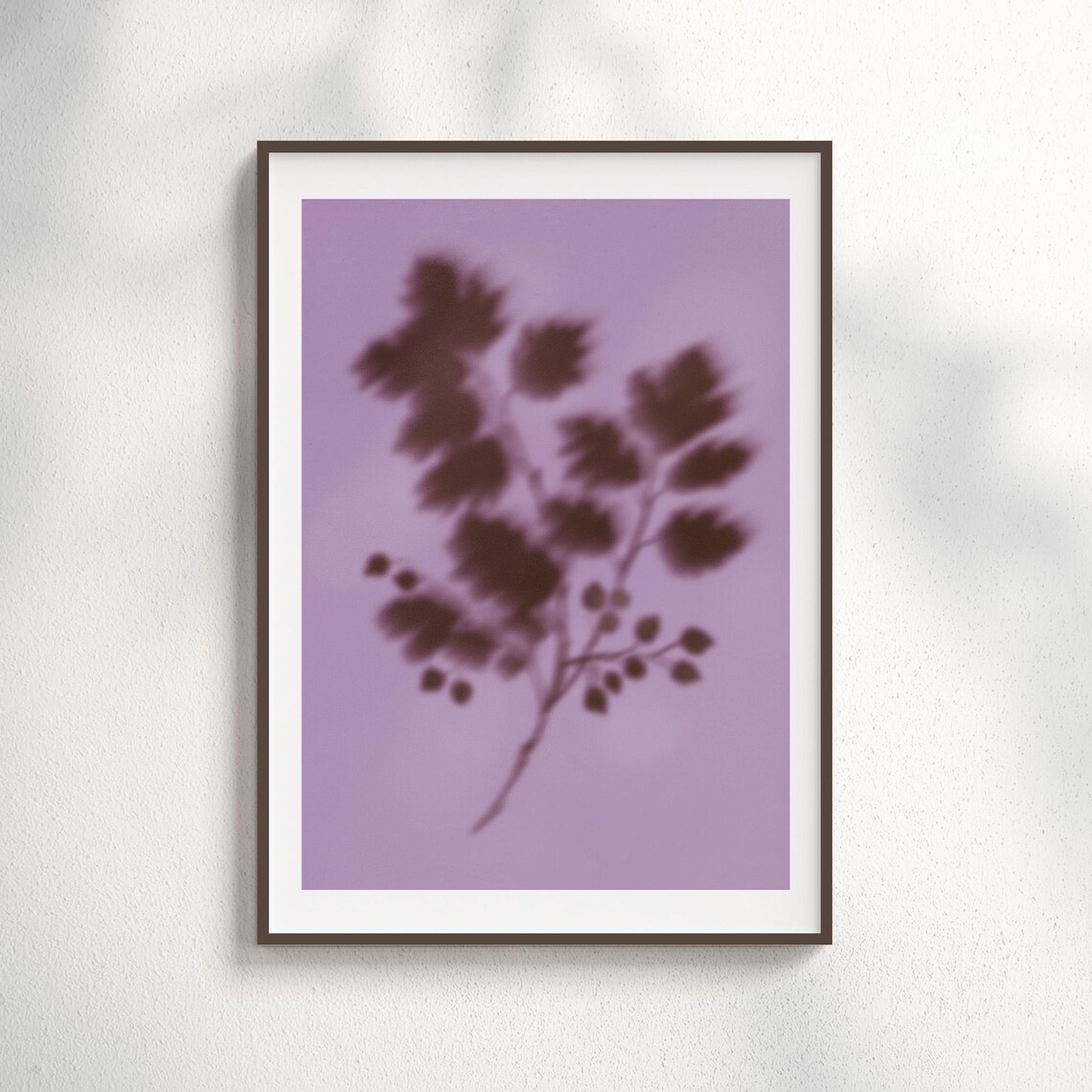 Autumn Shadow Botanical Print, Minimalist Nature Poster