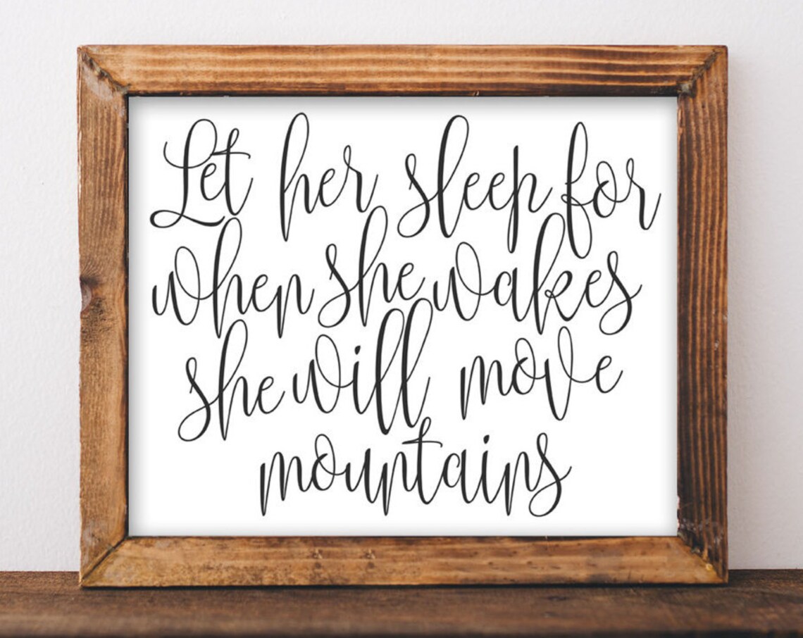 Let Her Sleep Nursery Quote Wall Art Print