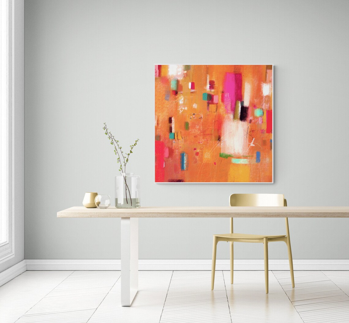 Abstract Colorful Orange Wall Art Print, Modern - Image 6