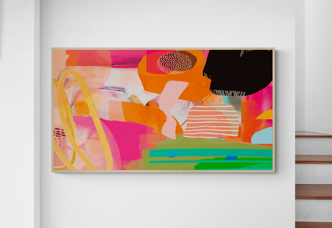 Frame TV Abstract Art, Colorful Multicolor Print - Image 3