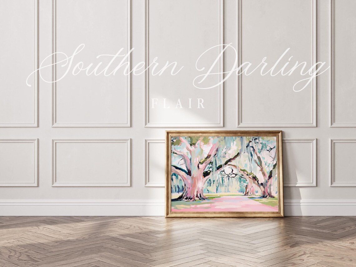 Pastel Live Oak Trees Art Print, Southern Landscape - Image 3