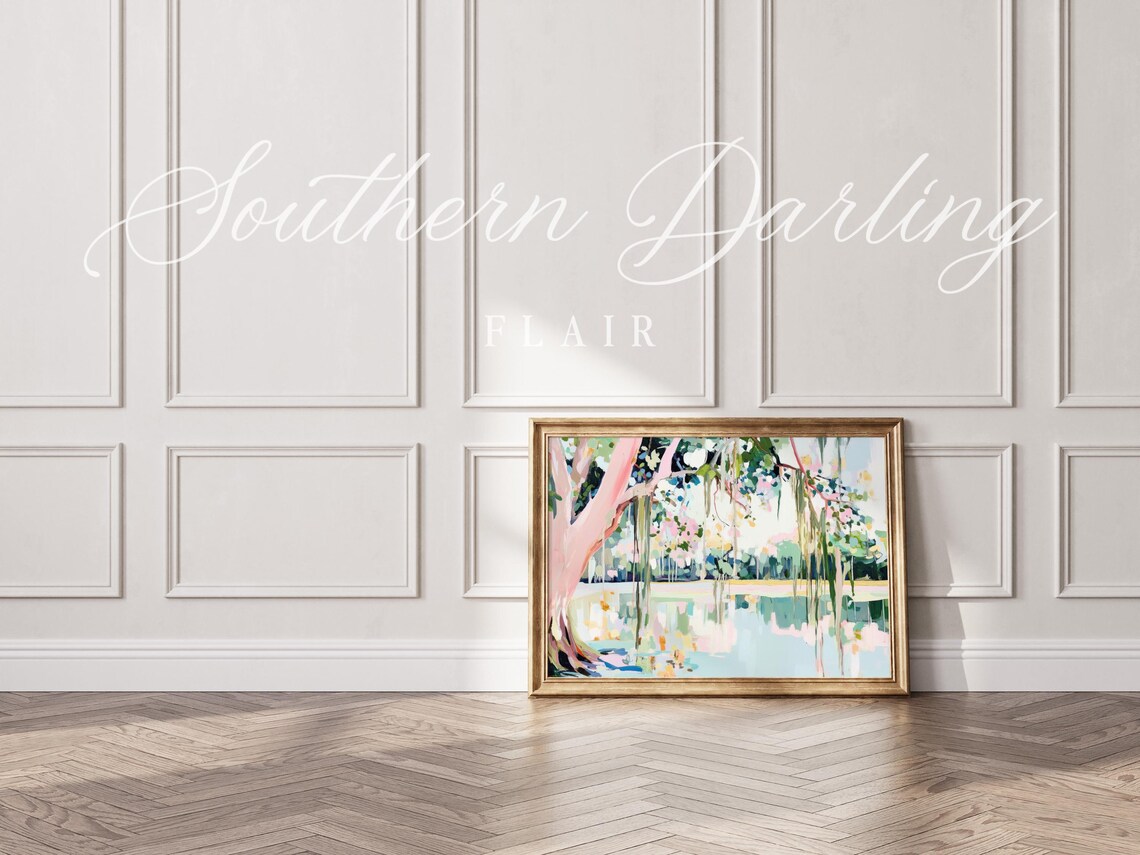 Pastel Tree Over Wetlands, Spring Marsh Art Print - Image 3