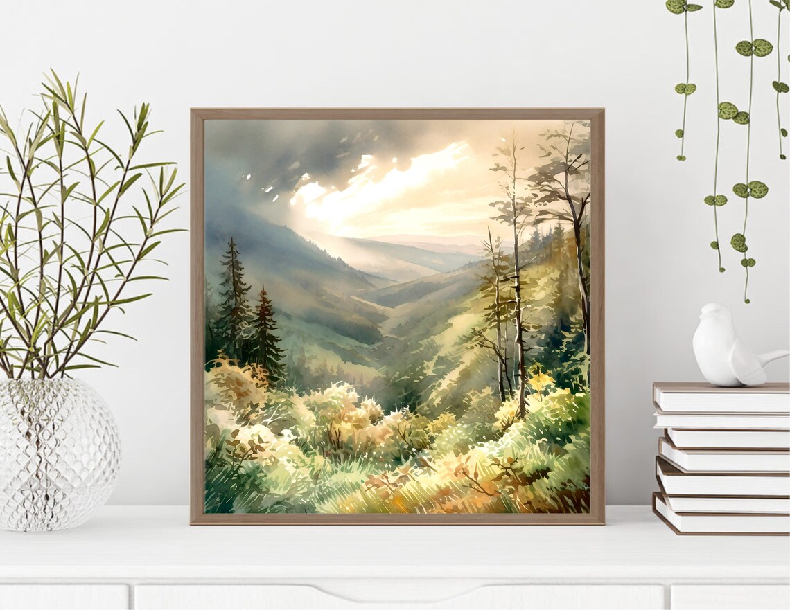 Great Smoky Mountains Watercolor Travel Poster - Image 5