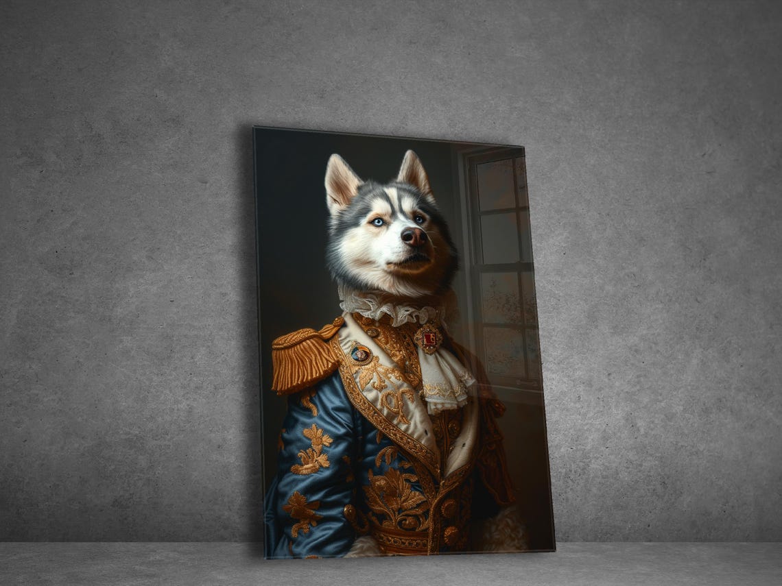 Royal Siberian Husky Poster General Uniform Funny Pet Portrait Art