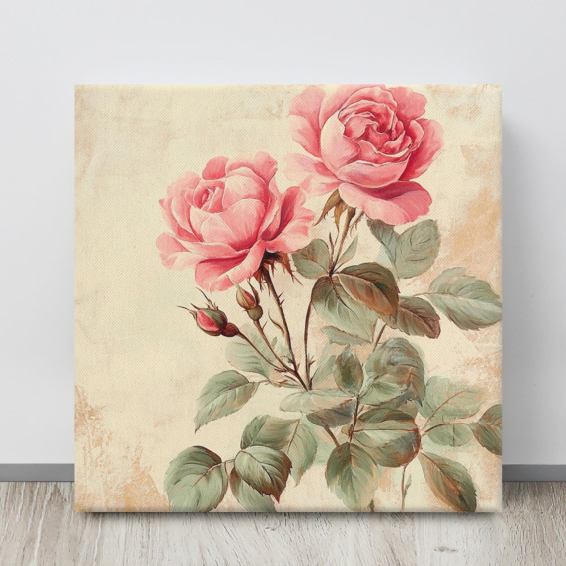 Pink Rose Print Painting Print Flower Art Rose Painting Print Living Room Art Vintage Wall Art Wall Art