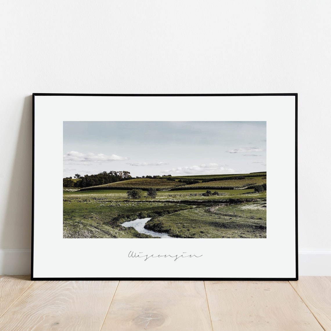 Wisconsin Countryside Creek Rolling Hills Vintage Photography Wall Art - Image 2