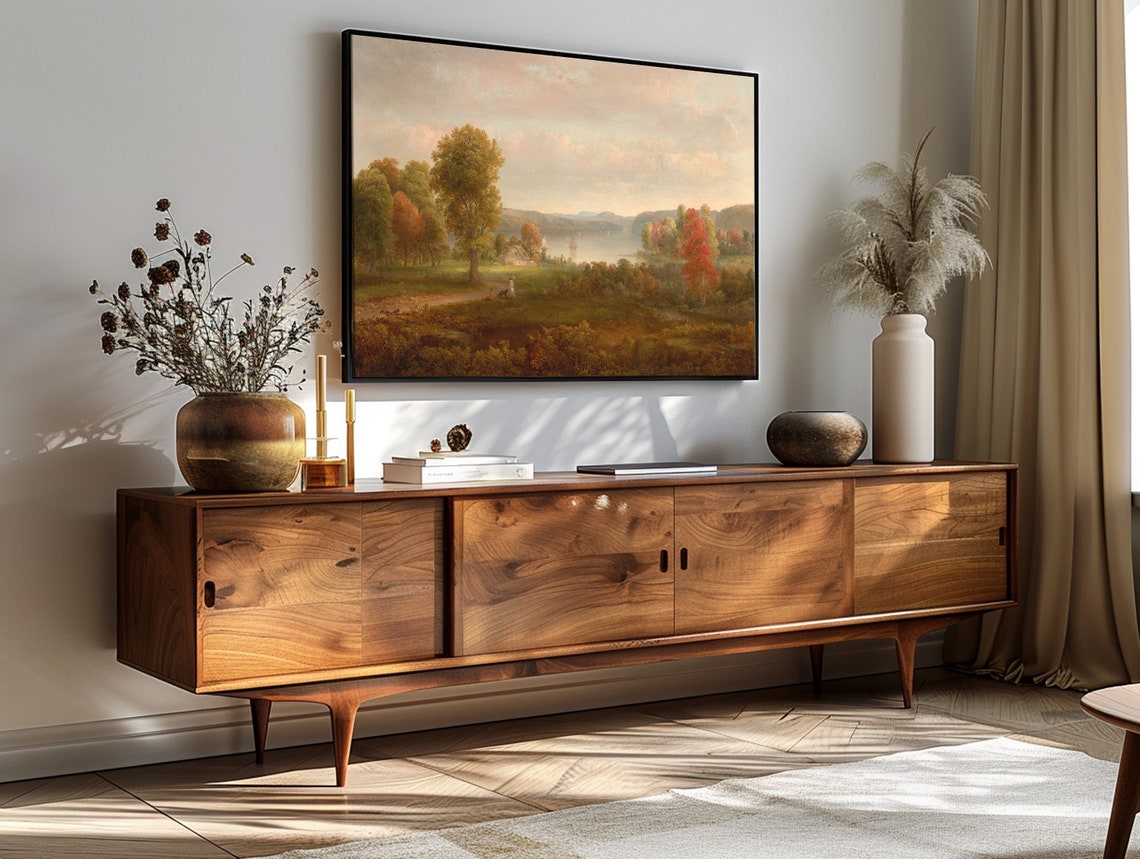 Thomas Doughty Hudson River Autumn Valley Classic Landscape Art Print - Image 3