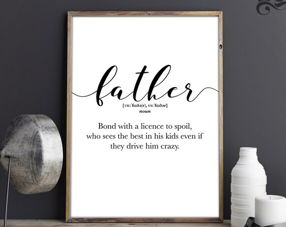 Last Minute Gift For Fathers Day Funny Father Definition Fathers Day Gift From Son Daughter Funny Dad Gifts Gift For Papa