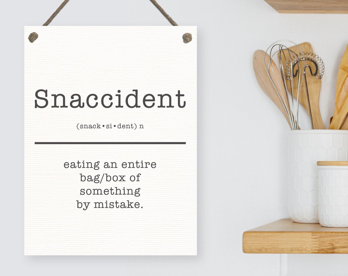 Snaccident Funny Kitchen Definition, Housewarming Gift